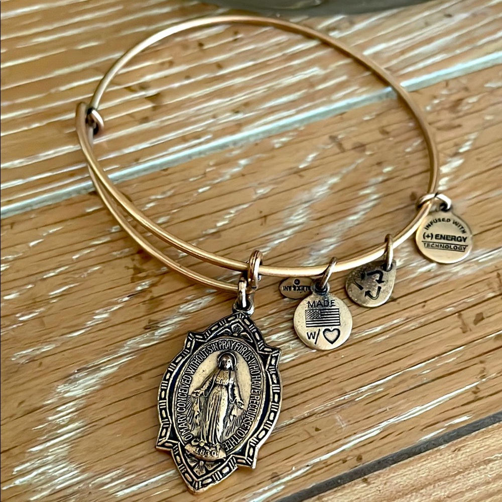 Gold Charm Bangle Bracelet 
Alex and Ani Mother Shrine bracelet